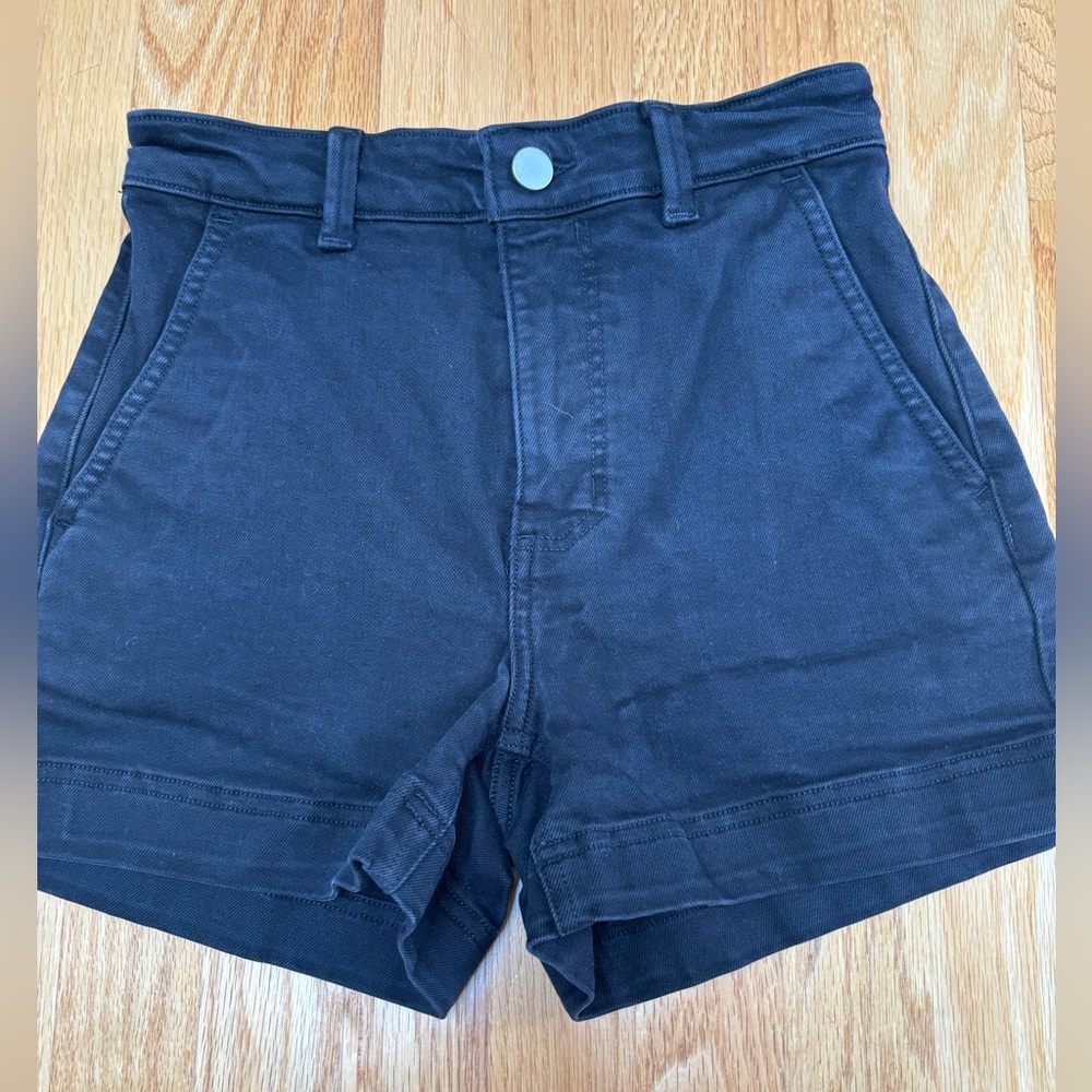 Cotton On Denim Shorts Black Size 2 High Rise Stretch Cuffed Cutoff Jean Shorts